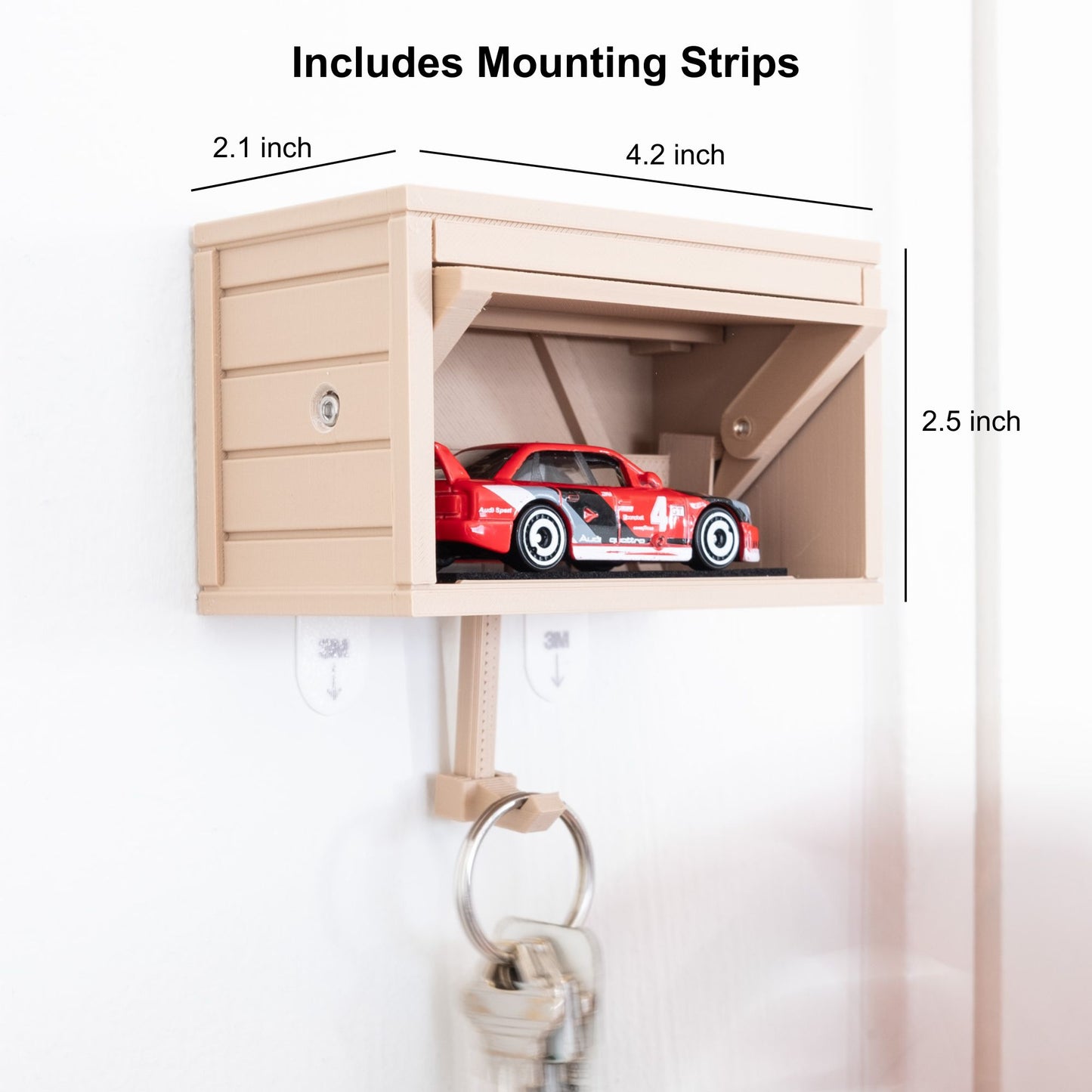 Key Holder, HotWheels 2 Car Garage (Display Only) - Beige