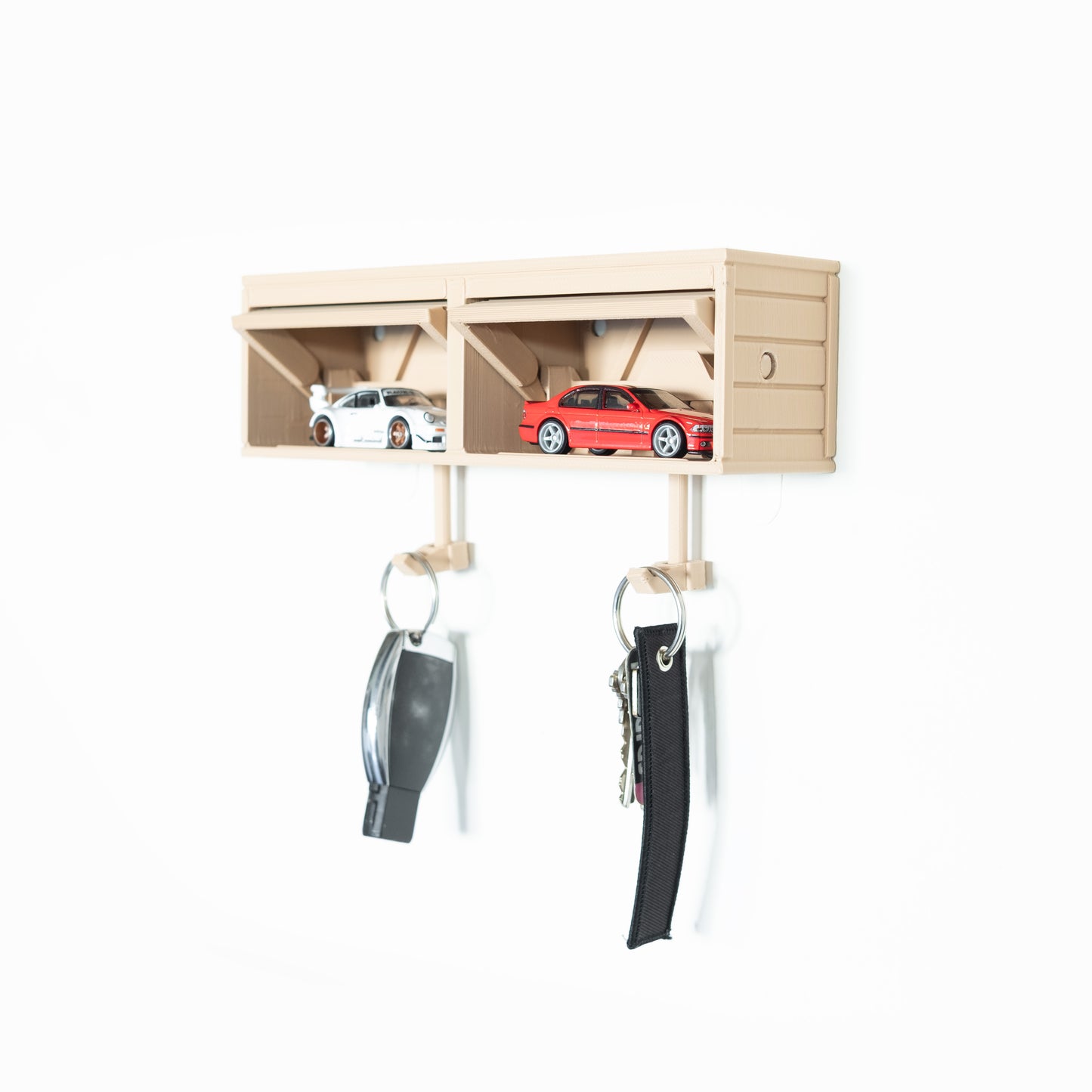 Key Holder, HotWheels 2 Car Garage (Display Only) - Beige
