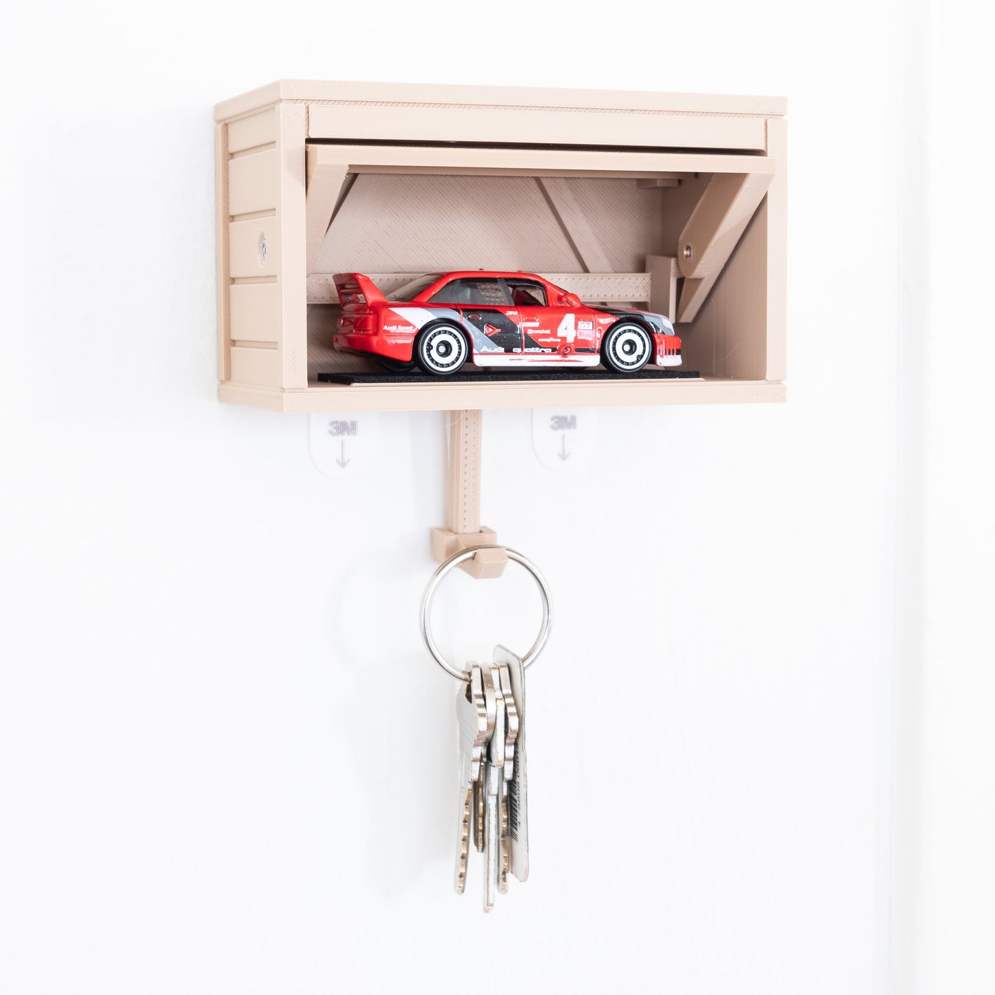 Key Holder, HotWheels Car Garage (Display Only) - Beige