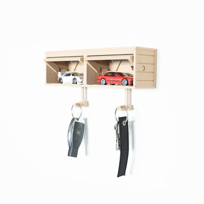 Key Holder, HotWheels 2 Car Garage (Display Only) - Beige