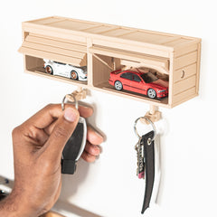 Key Holder, HotWheels 2 Car Garage (Display Only) - Beige