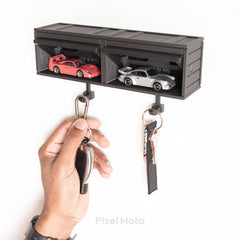 Key Holder, HotWheels 2 Car Garage (Display Only) - Black