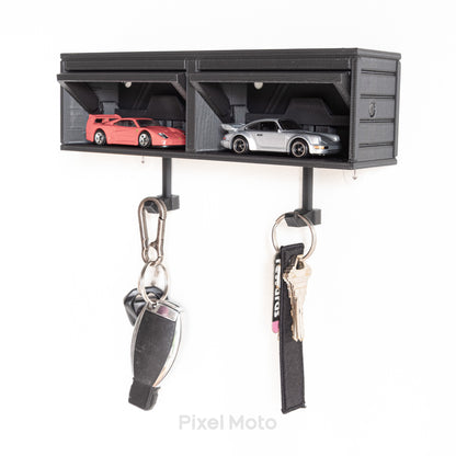 Key Holder, HotWheels 2 Car Garage (Display Only) - Black